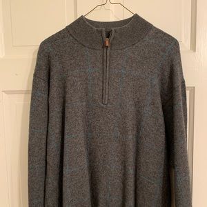 Peter Millar Plaid Cashmere Quarter Zip - XL